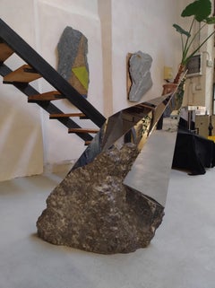 MM1 by Mattia Bosco - Large-size stone sculpture, Palissandro marble, grey tones