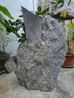 Punta 1 by Mattia Bosco - Large-size sculpture, Palissandro marble, grey tones