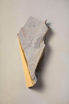 Sezione Aurea 2024-001 by Mattia Bosco - Wall sculpture, marble, gold leaf, rock
