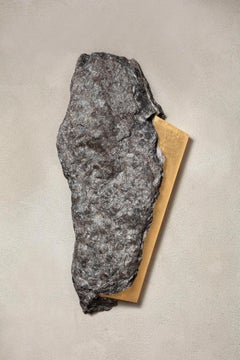 Sezione Aurea 2024-007 by Mattia Bosco - Wall sculpture, marble, gold leaf, rock