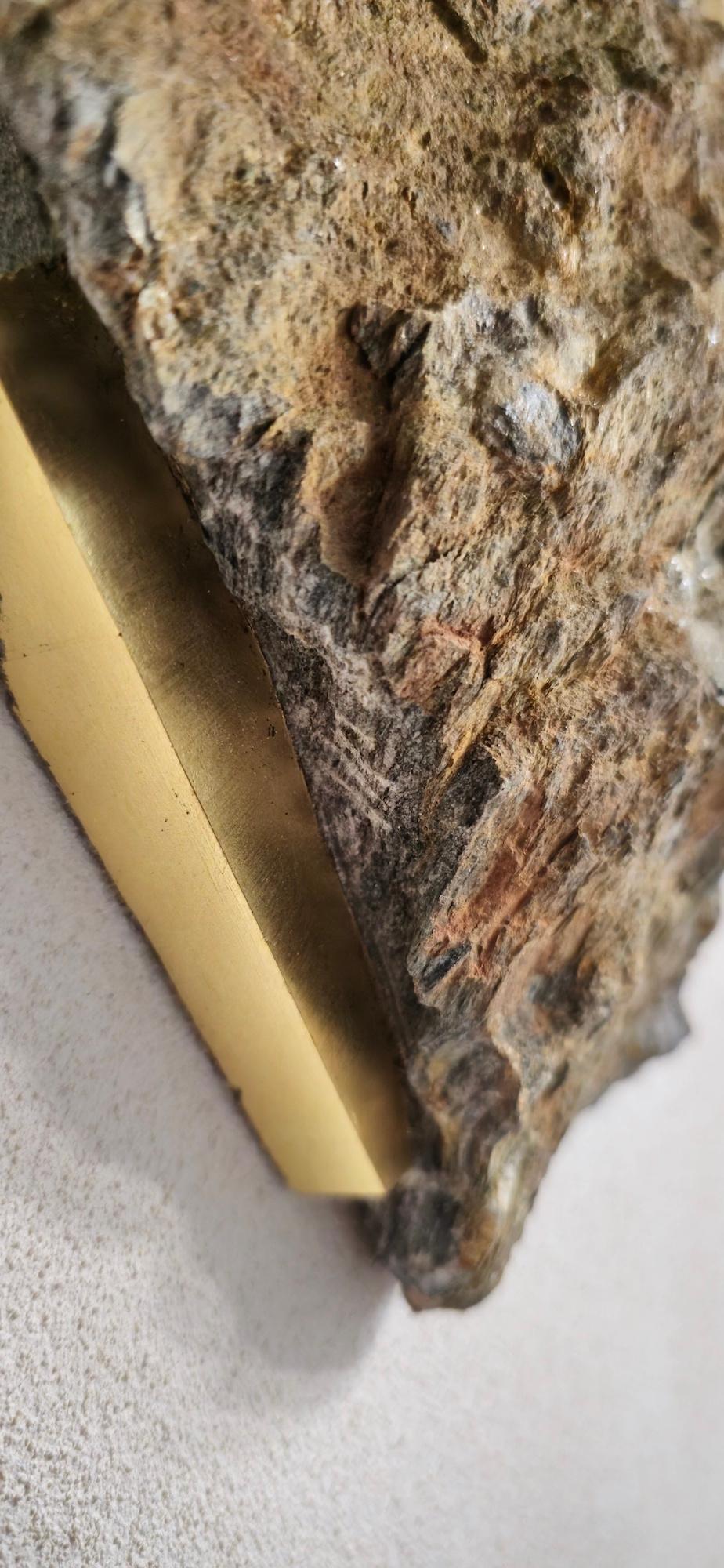Sezione Aurea 2024-010 by Mattia Bosco - Wall sculpture, marble, gold leaf, rock For Sale 6