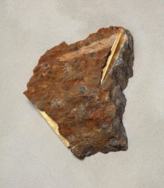 Sezione Aurea 2024-010 by Mattia Bosco - Escultura mural, mármol, pan de oro, roca
