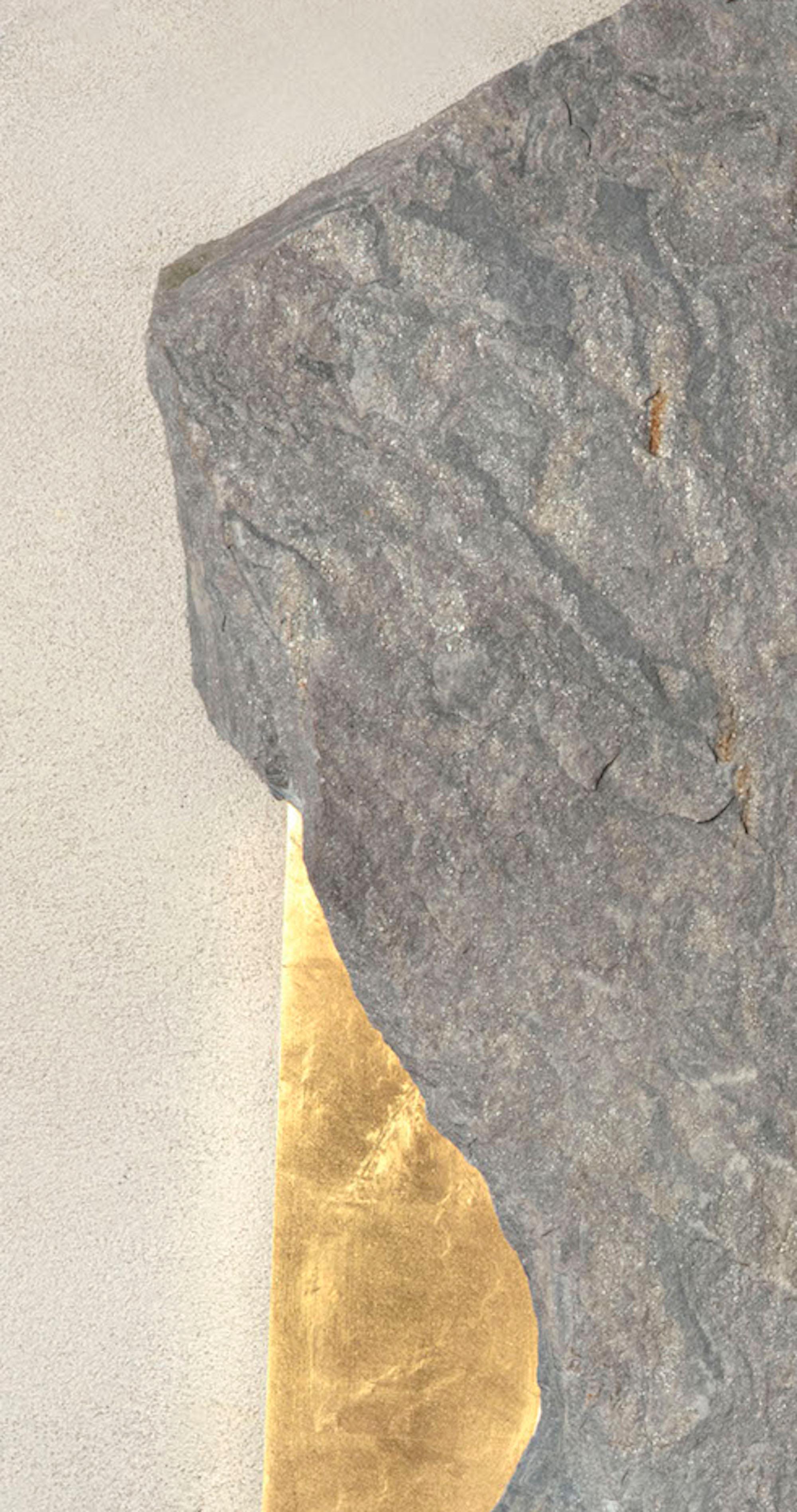 Sezione Aurea 2024-014 by Mattia Bosco - Wall sculpture, marble, gold leaf, rock For Sale 3