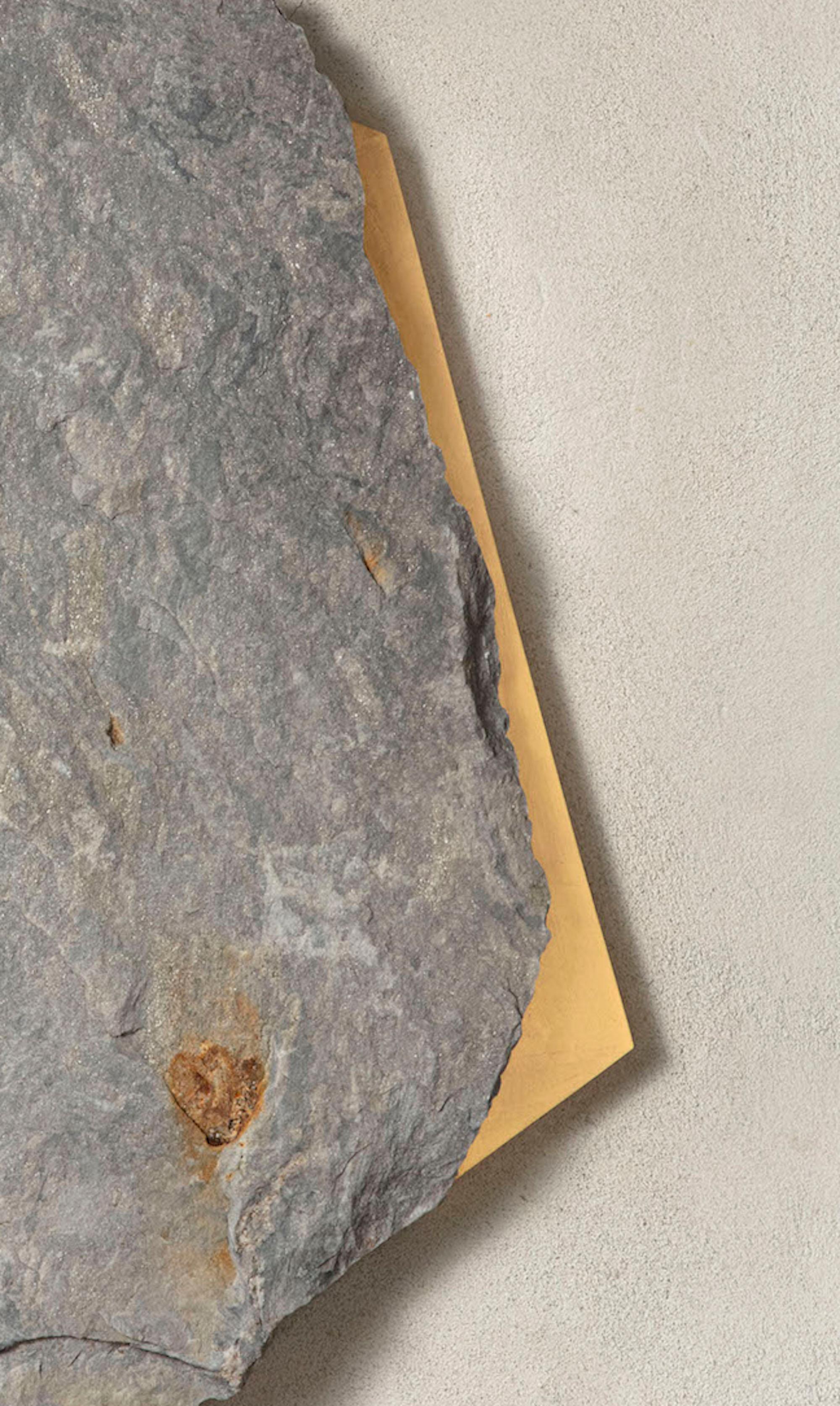 Sezione Aurea 2024-014 by Mattia Bosco - Wall sculpture, marble, gold leaf, rock For Sale 5