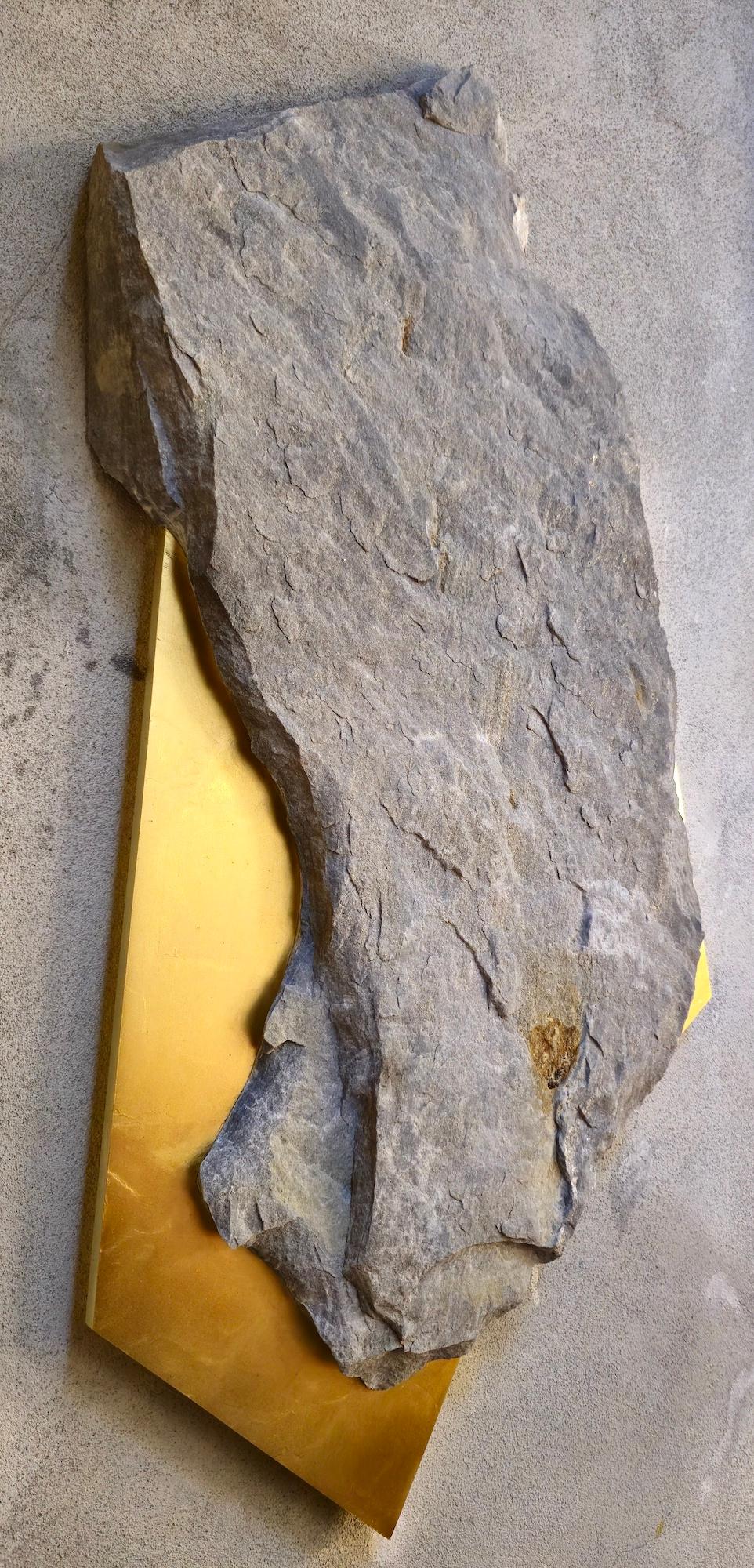 Sezione Aurea 2024-014 by Mattia Bosco - Wall sculpture, marble, gold leaf, rock For Sale 8