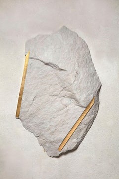 Sezione Aurea 2024-015 by Mattia Bosco - Escultura mural, mármol, pan de oro, roca