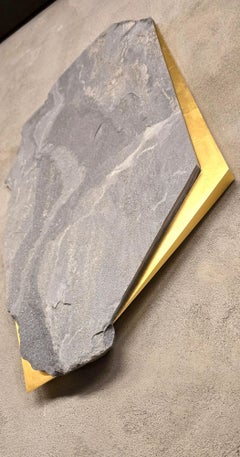 Sezione Aurea 2024-017 by Mattia Bosco - Wall Sculpture, Marble and Gold Leaf