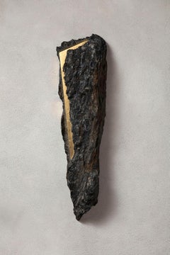Sezione Aurea 2024-020 by Mattia Bosco - Wall sculpture, marble, gold leaf, rock