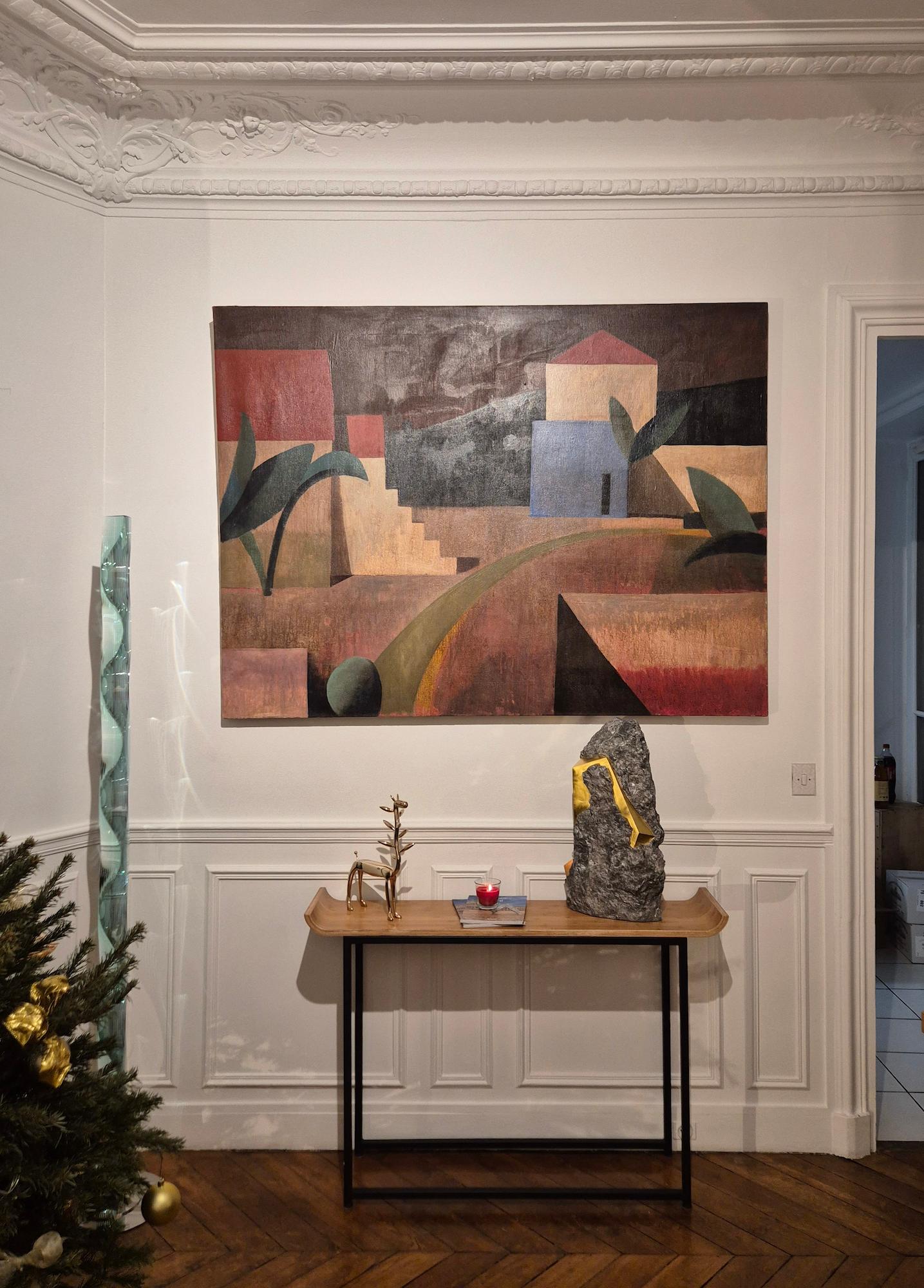 Sezione Aurea 2024-024 de Mattia Bosco, sculpture en marbre et feuilles d'or, roche en vente 2