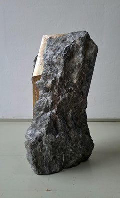 Sezione Aurea 57-2020 by Mattia Bosco - Marble and silver leaf sculpture