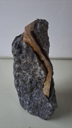 Sezione Aurea 57-2020 by Mattia Bosco - Marble and silver leaf sculpture