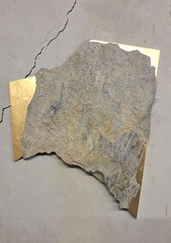Sezione Aurea 77 by Mattia Bosco - Wall sculpture, marble, gold leaf, abstract