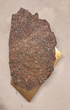 Sezione Aurea 78 di Mattia Bosco - Scultura da parete, marmo, foglia d'oro, astratta