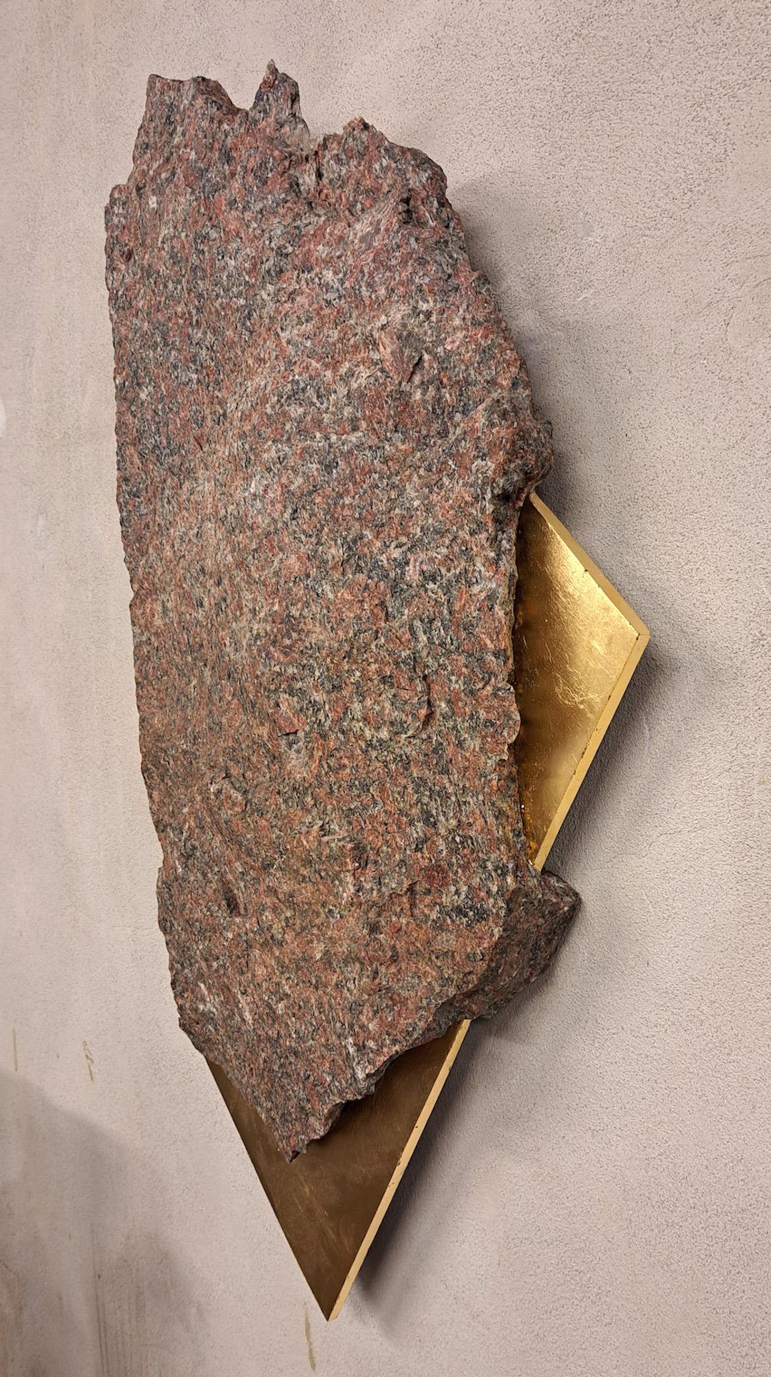 Sezione Aurea 78 de Mattia Bosco - Escultura mural, mármol, pan de oro, abstracta en venta 7