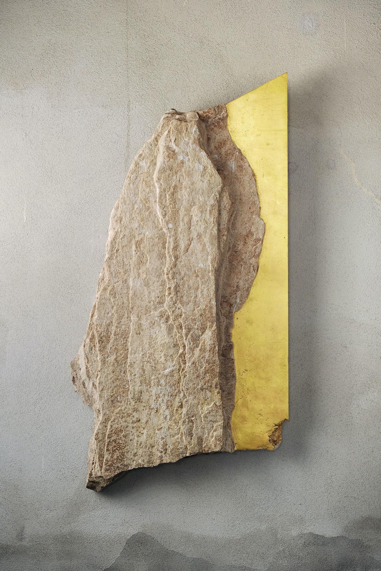 Sezione Aurea - A1, Palissandro marble and gold leaf, 82.5 cm × 43.5 cm × 4.5 cm. Unique piece.

In his contemporary sculpture, Italian artist Mattia Bosco seeks to create a synthesis between concept and form. The two combine with balance and