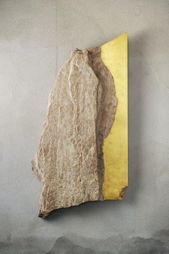 Sezione Aurea A1 by Mattia Bosco - Marble and gold leaf wall sculpture