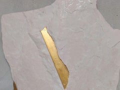 Sezione Aurea A7 by Mattia Bosco - Marble and gold leaf abstract wall sculpture