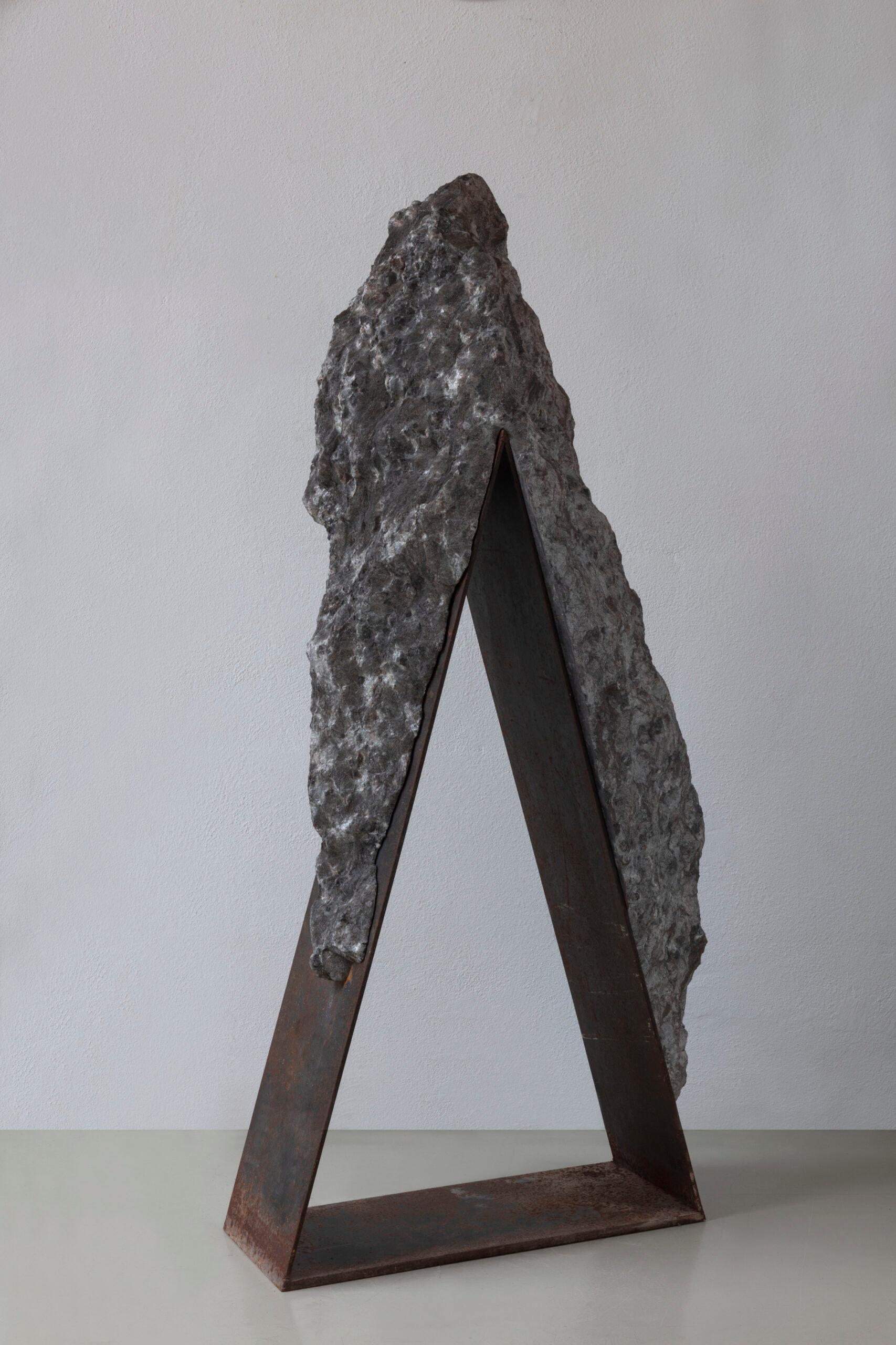 Stonegate 8 by Mattia Bosco - Abstract sculpture, Palissandro marble, grey tones For Sale 12