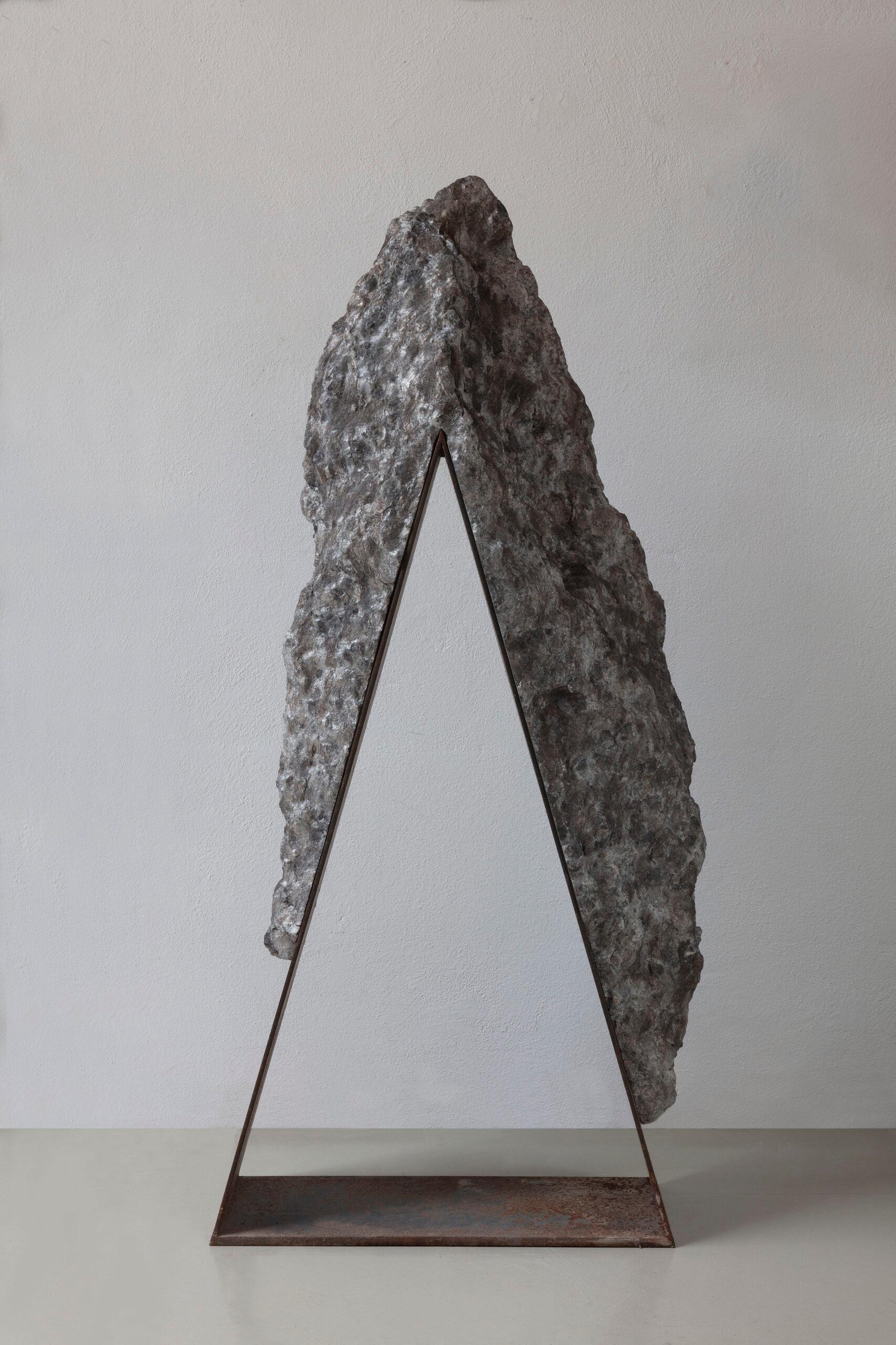 Stonegate 8 by Mattia Bosco - Abstract sculpture, Palissandro marble, grey tones For Sale 13