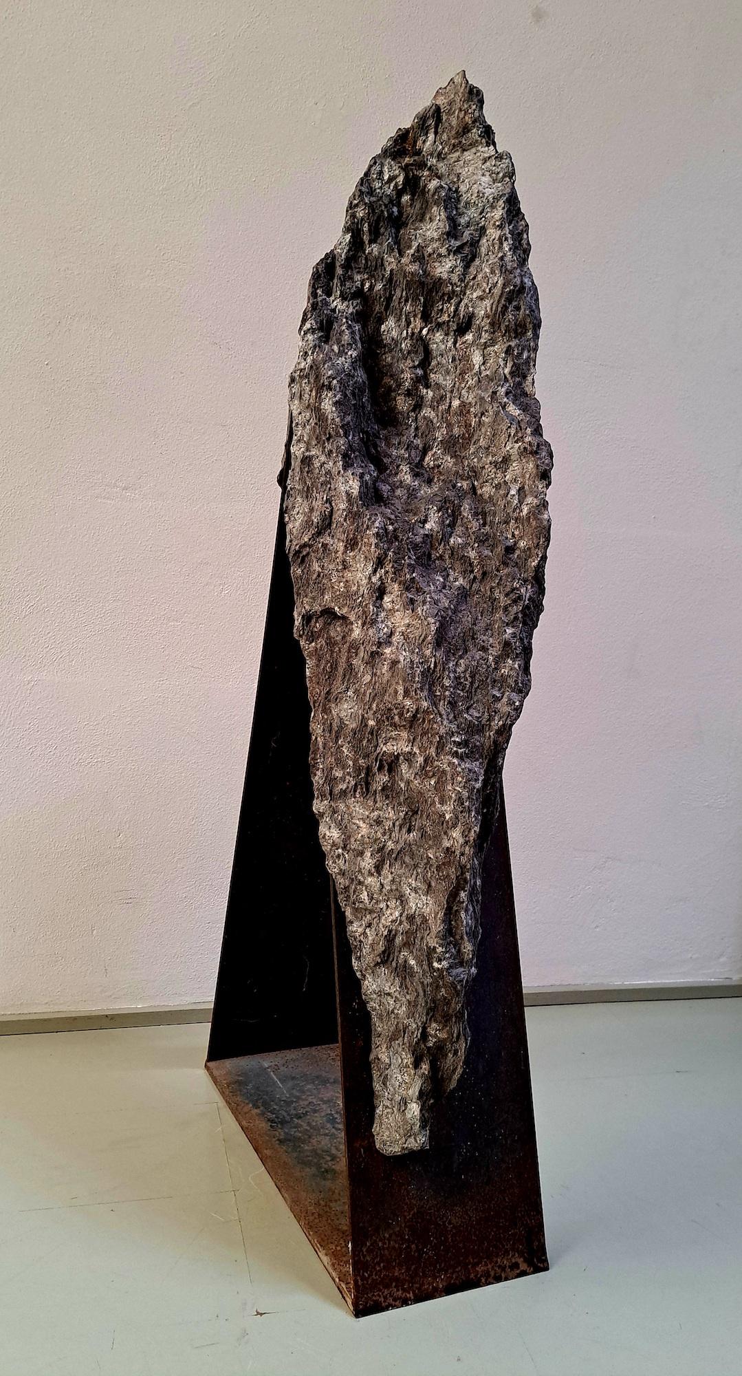 Stonegate 8 by Mattia Bosco - Abstract sculpture, Palissandro marble, grey tones For Sale 8