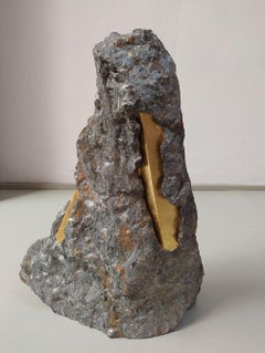 SW2 by Mattia Bosco - Abstract sculpture, Marble and gold leaf