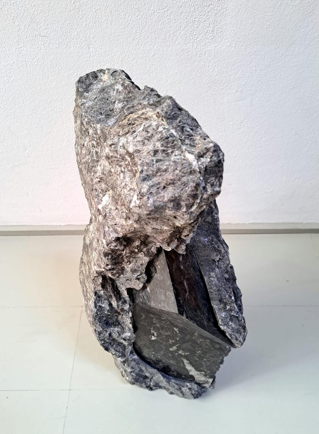 SW25 by Mattia Bosco - Medium-size sculpture, Palissandro marble, grey tones For Sale 1
