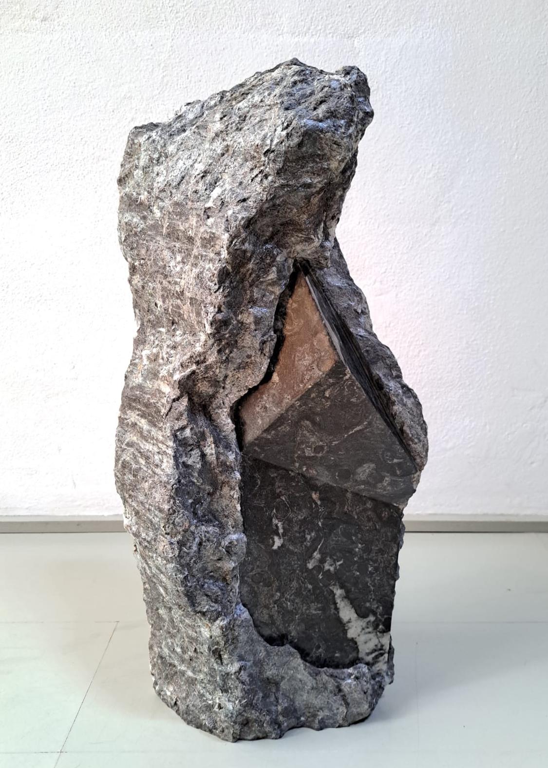 SW25 by Mattia Bosco - Medium-size sculpture, Palissandro marble, grey tones For Sale 2