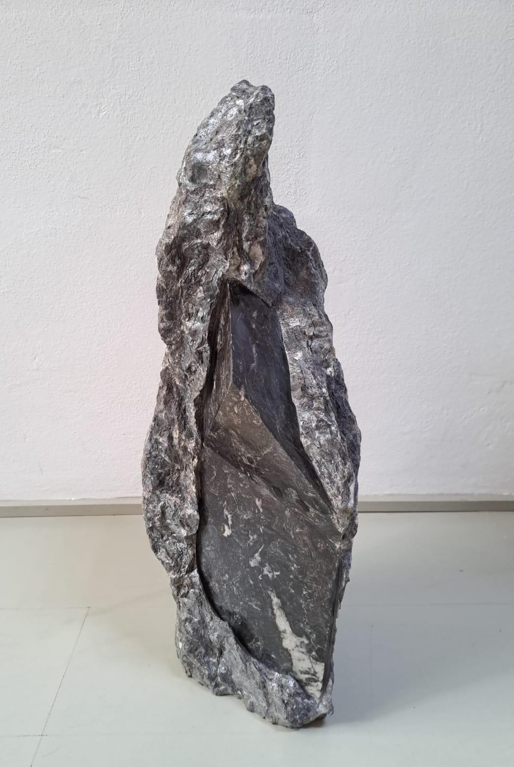 SW25 by Mattia Bosco - Medium-size sculpture, Palissandro marble, grey tones For Sale 3