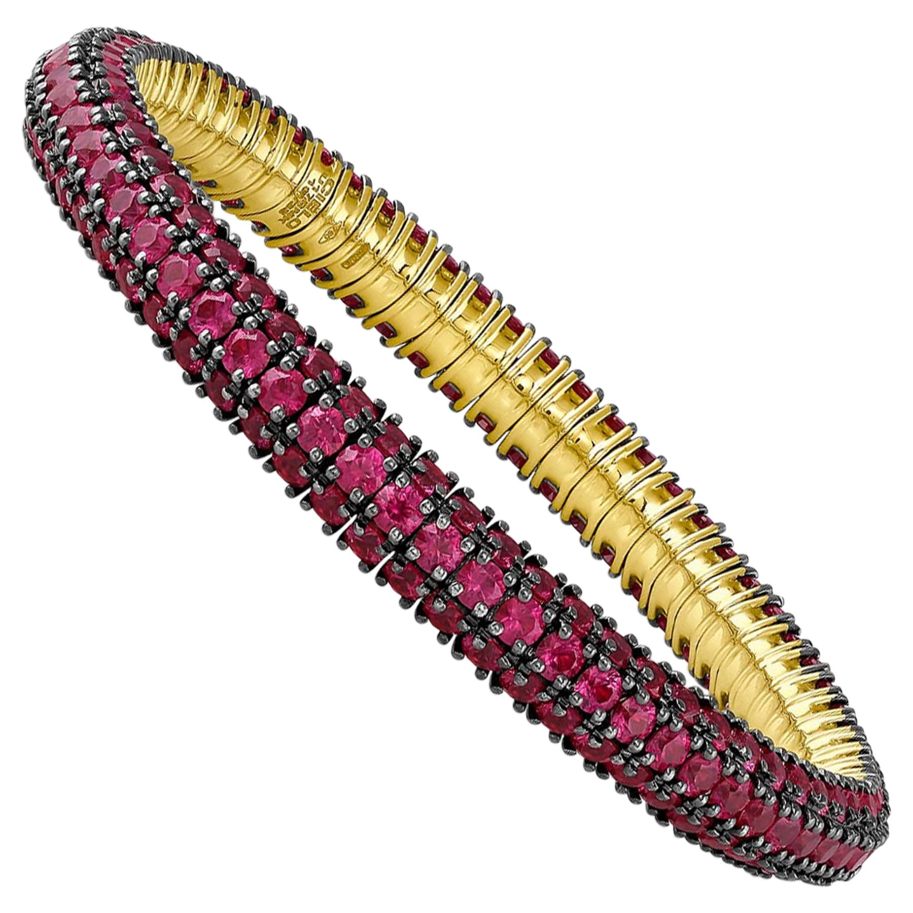 Mattia Cielo 18 Karat Rose Gold Universo Ruby Bracelet For Sale