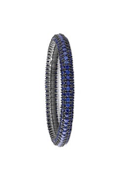 Mattia Cielo 18 Karat White Gold Black Rhodium Sapphire Bracelet