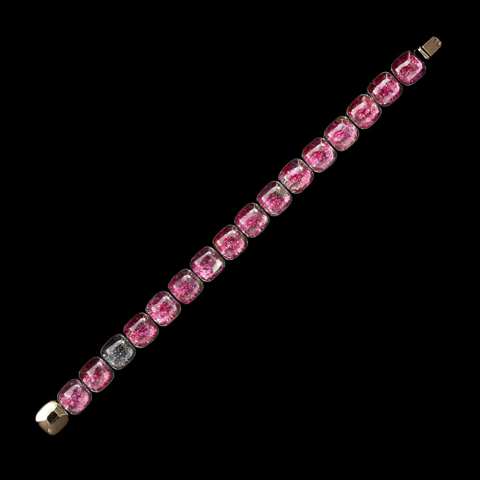 Round Cut Mattia Cielo 18Kt Gold Ruby & Black Diamond Bracelet For Sale