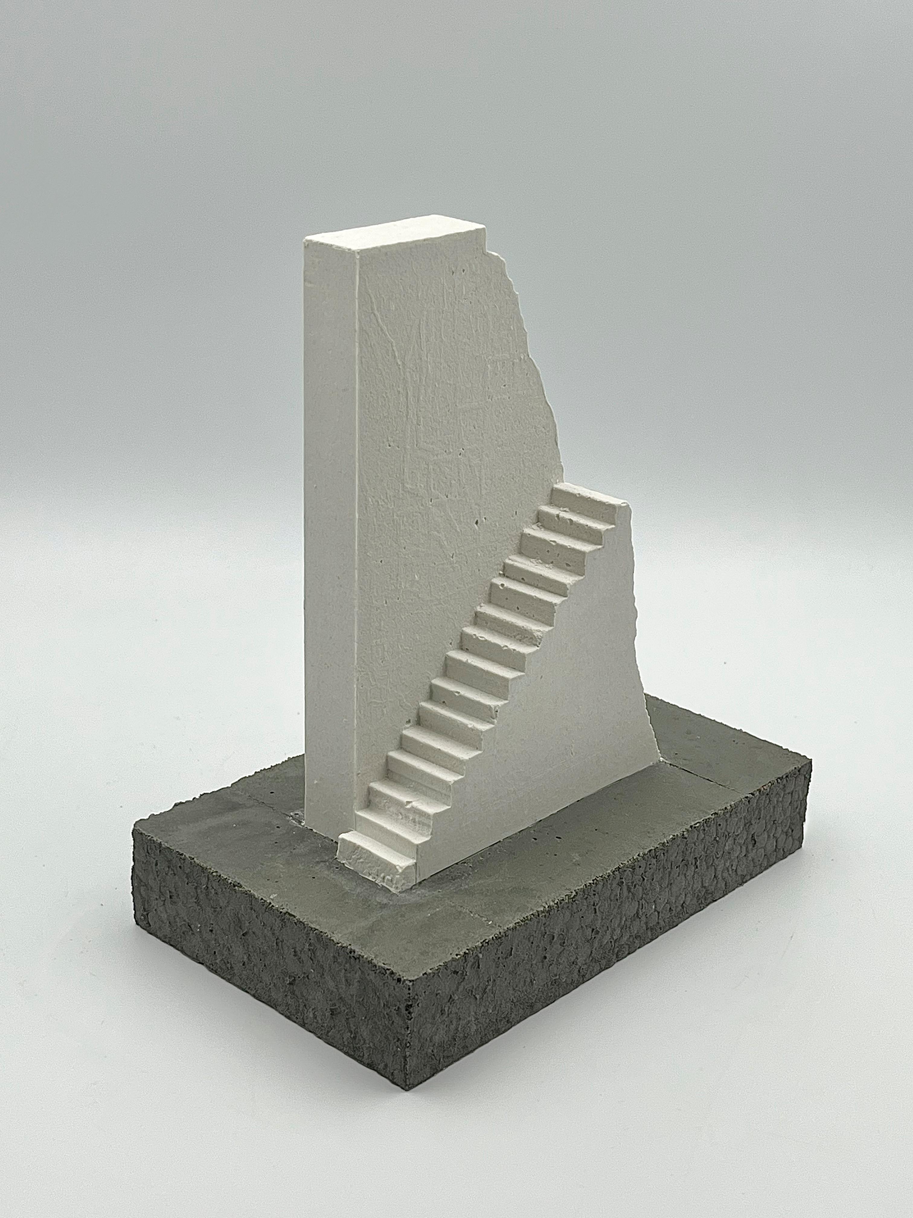 Architectural Concrete and Plaster Staircase Sculpture, 2025 - 'Mur'
