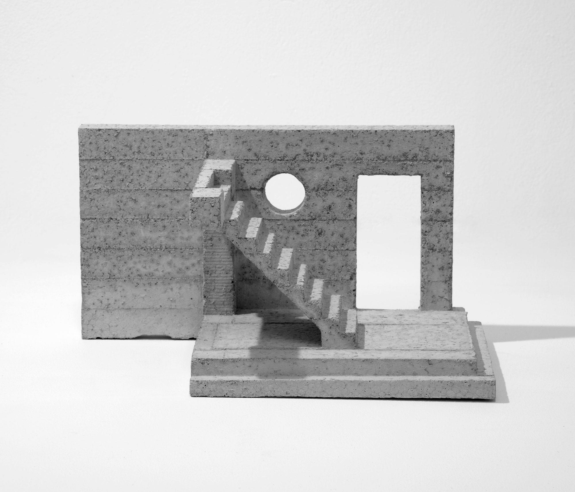 Architectural Concrete Staircase Sculpture, 2021 - 'Passage 7' - Gray Figurative Sculpture by Mattia Listowski