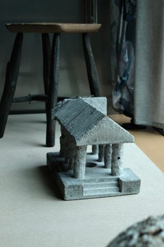 Scultura architettonica in cemento dei resti del tempio