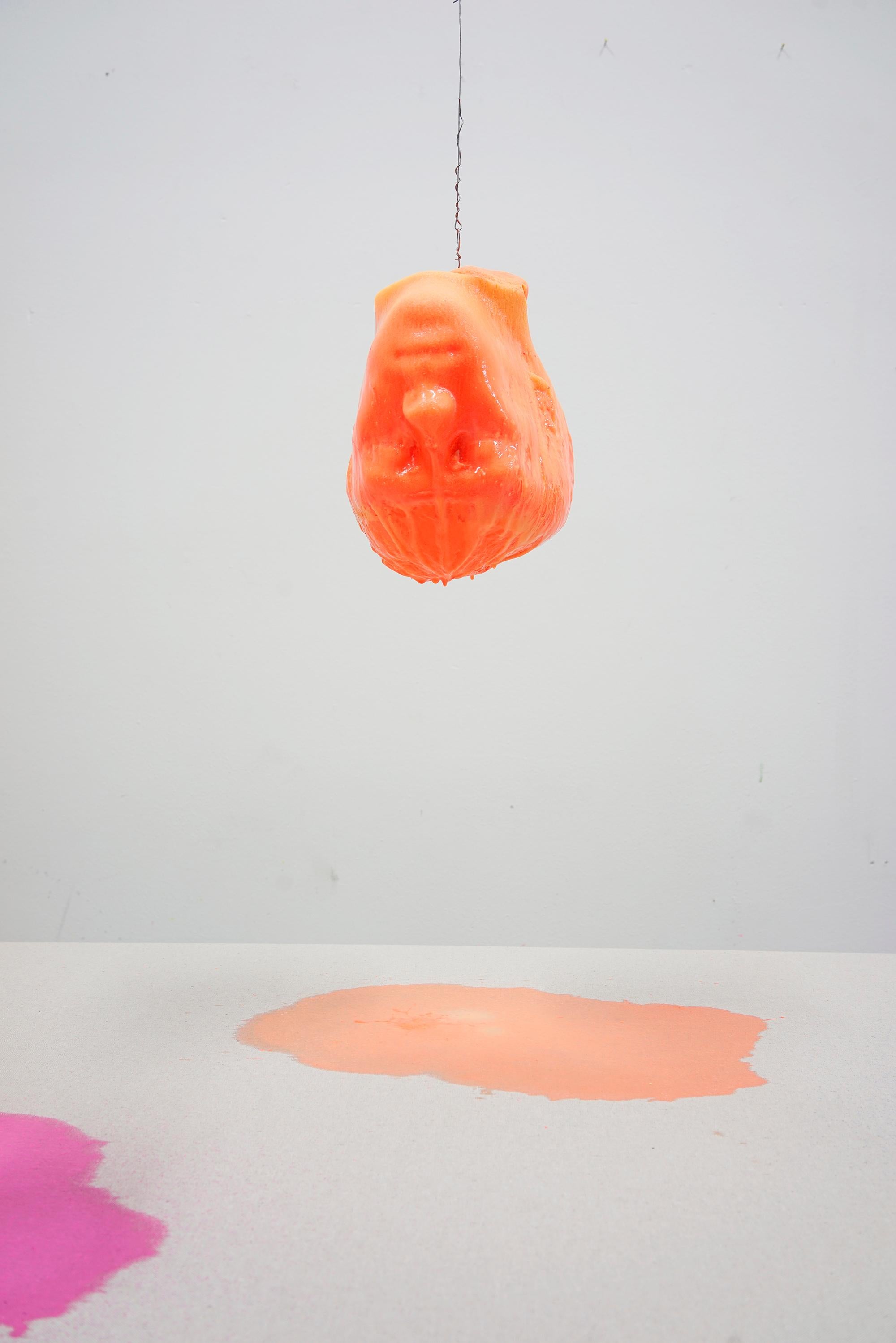 Ascoltando Il Sole II - Orange Figurative Painting by Mattia Novello