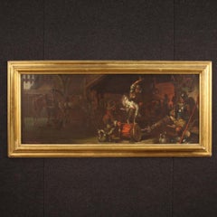 20th Century Oil on Canvas Popular Scene Italian Signed Mattia Traverso Painting