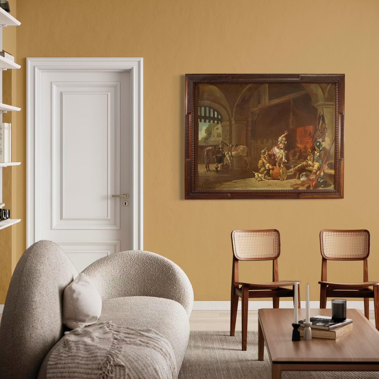 20. Jahrhundert Öl auf Leinwand Signiert Mattia Traverso Innenszene Gemälde, 1930 im Angebot 12