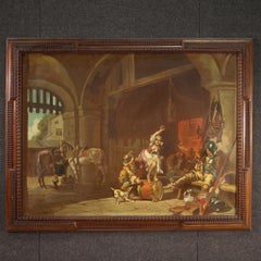 20. Jahrhundert Öl auf Leinwand Signiert Mattia Traverso Innenszene Gemälde, 1930