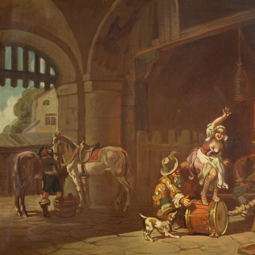 20. Jahrhundert Öl auf Leinwand Signiert Mattia Traverso Innenszene Gemälde, 1930 im Angebot 4