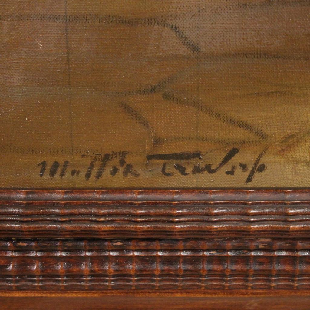 20. Jahrhundert Öl auf Leinwand Signiert Mattia Traverso Innenszene Gemälde, 1930 im Angebot 5