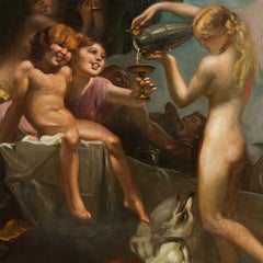 Mattia Traverso - Genoese 20th century mythological painting - Nymphs