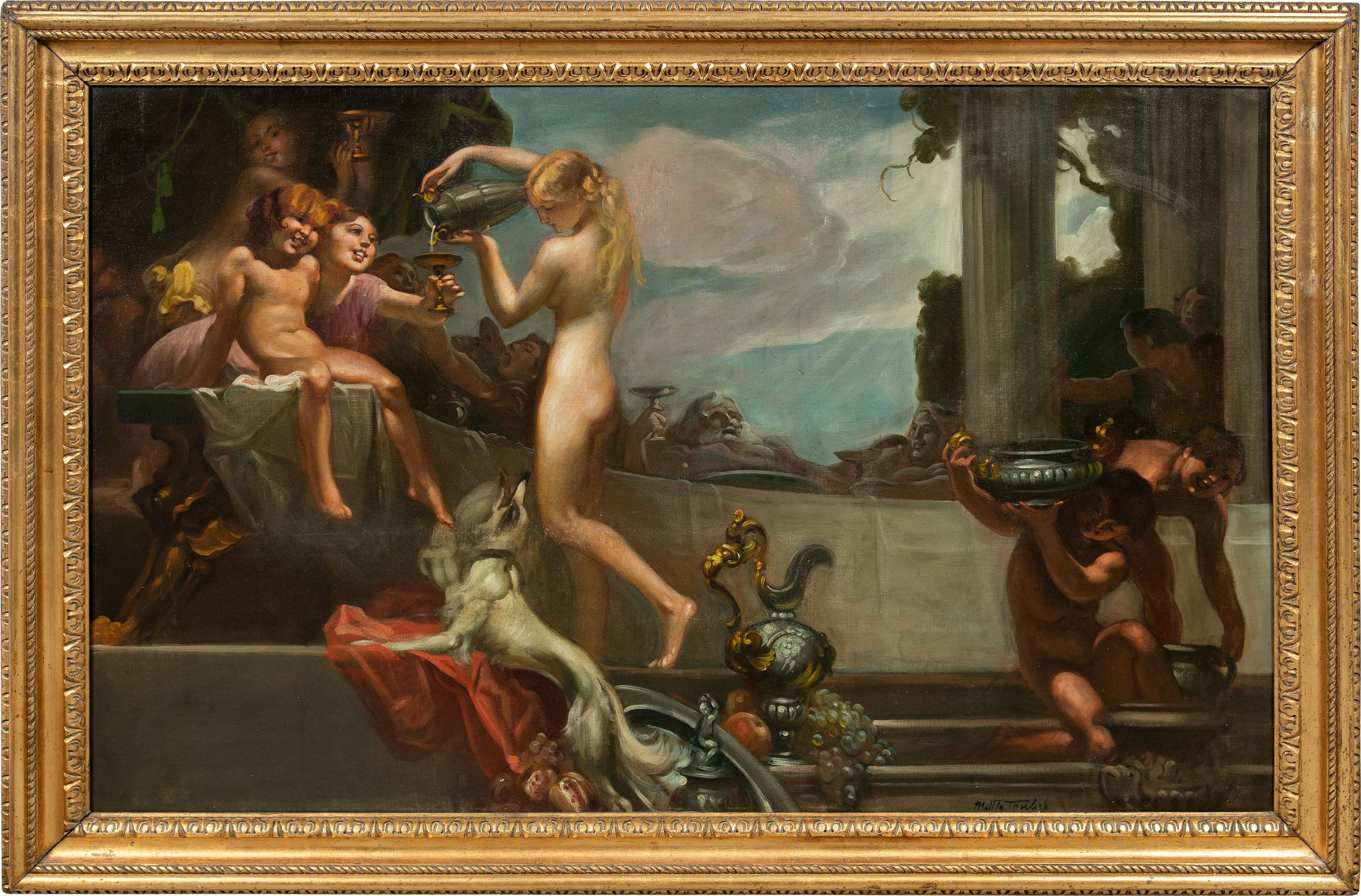 Mattia Traverso - Genoese 20th century mythological painting - Nymphs