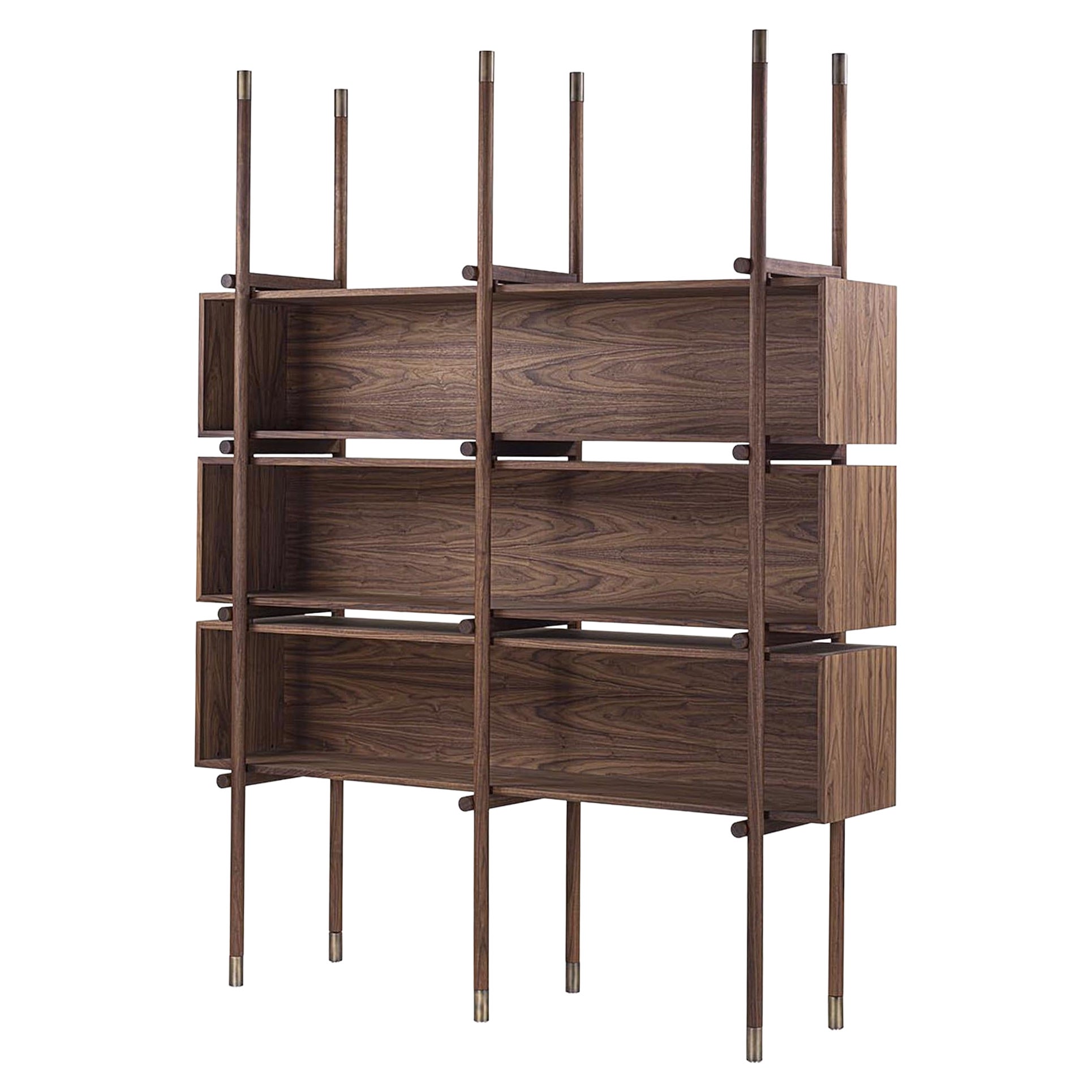 Mattia Walnut Bookcase For Sale