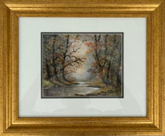Woodland River in Autumn by 20th Century Irish Artist