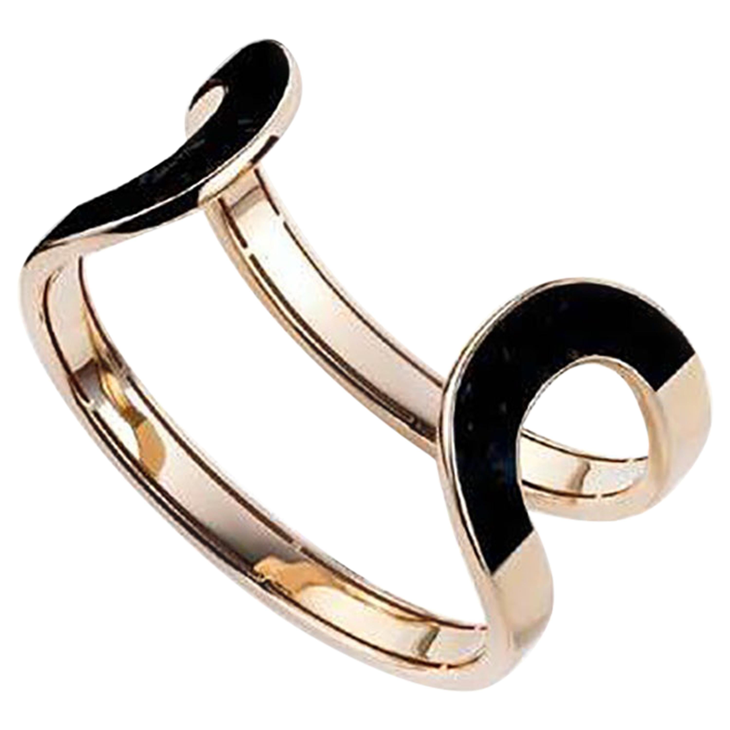 Mattioli Aruba Cuff Bracelet in Rose Gold and Black Onyx For Sale