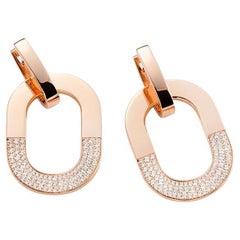 Boucles d'oreilles Mattioli Aruba en or rose 18 carats et pavé de diamants