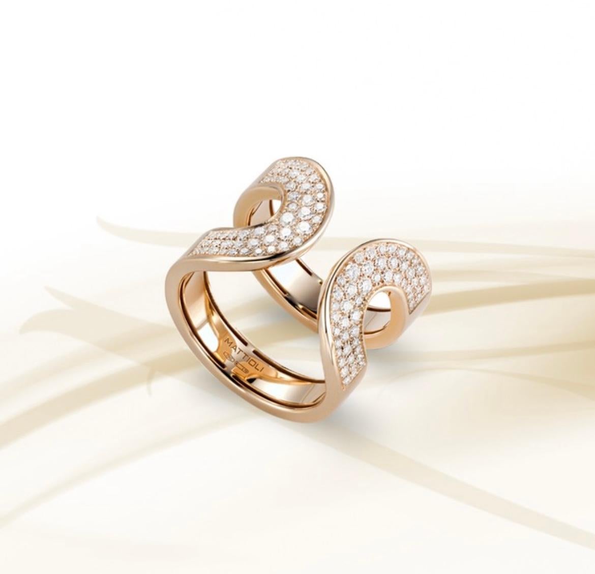 For Sale:  Mattioli Aruba Ring in Rose Gold and  brown Diamonds 7