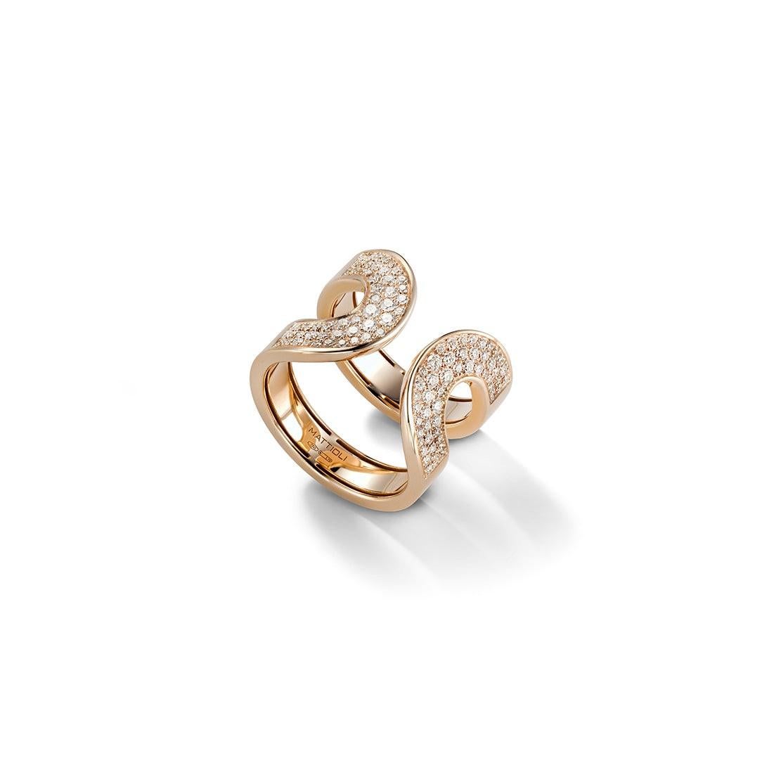 For Sale:  Mattioli Aruba Ring in Rose Gold and Natural Mother of Pearl 8