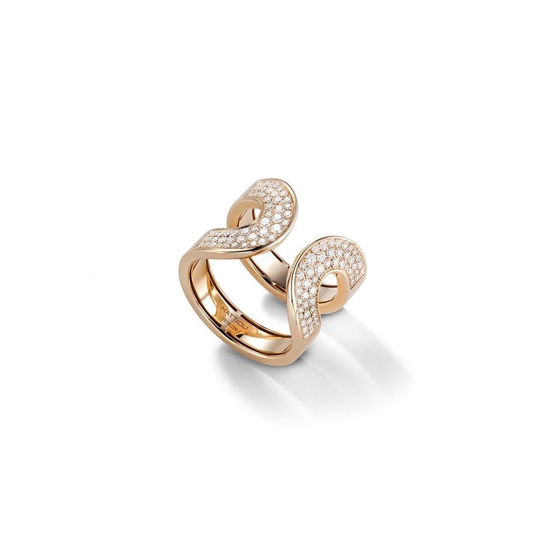 For Sale:  Mattioli Aruba Ring in Rose Gold and Natural Mother of Pearl 9