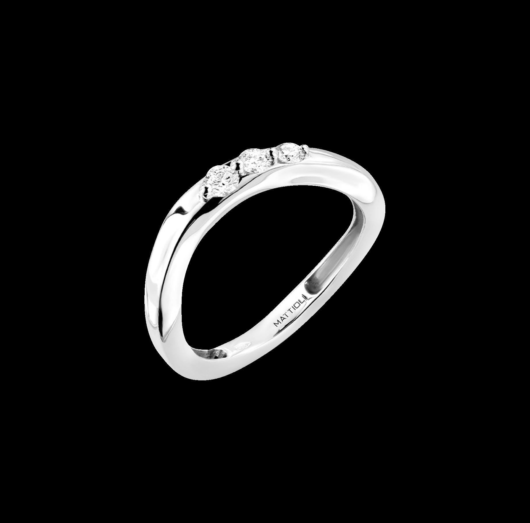 For Sale:  Mattioli Aspis Band Ring in White Gold and White Diamonds 7